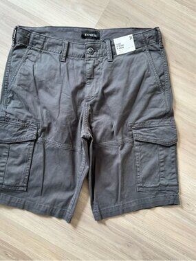 Express Men's Size 31 Classic At The Knee 10" Inseam Gray Shorts NEW